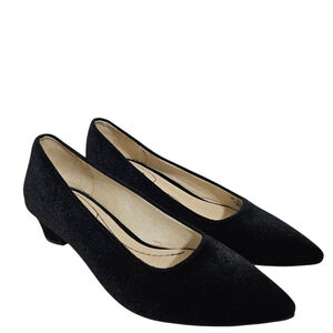 Life Stride Black Velvet Pumps Sz 8W